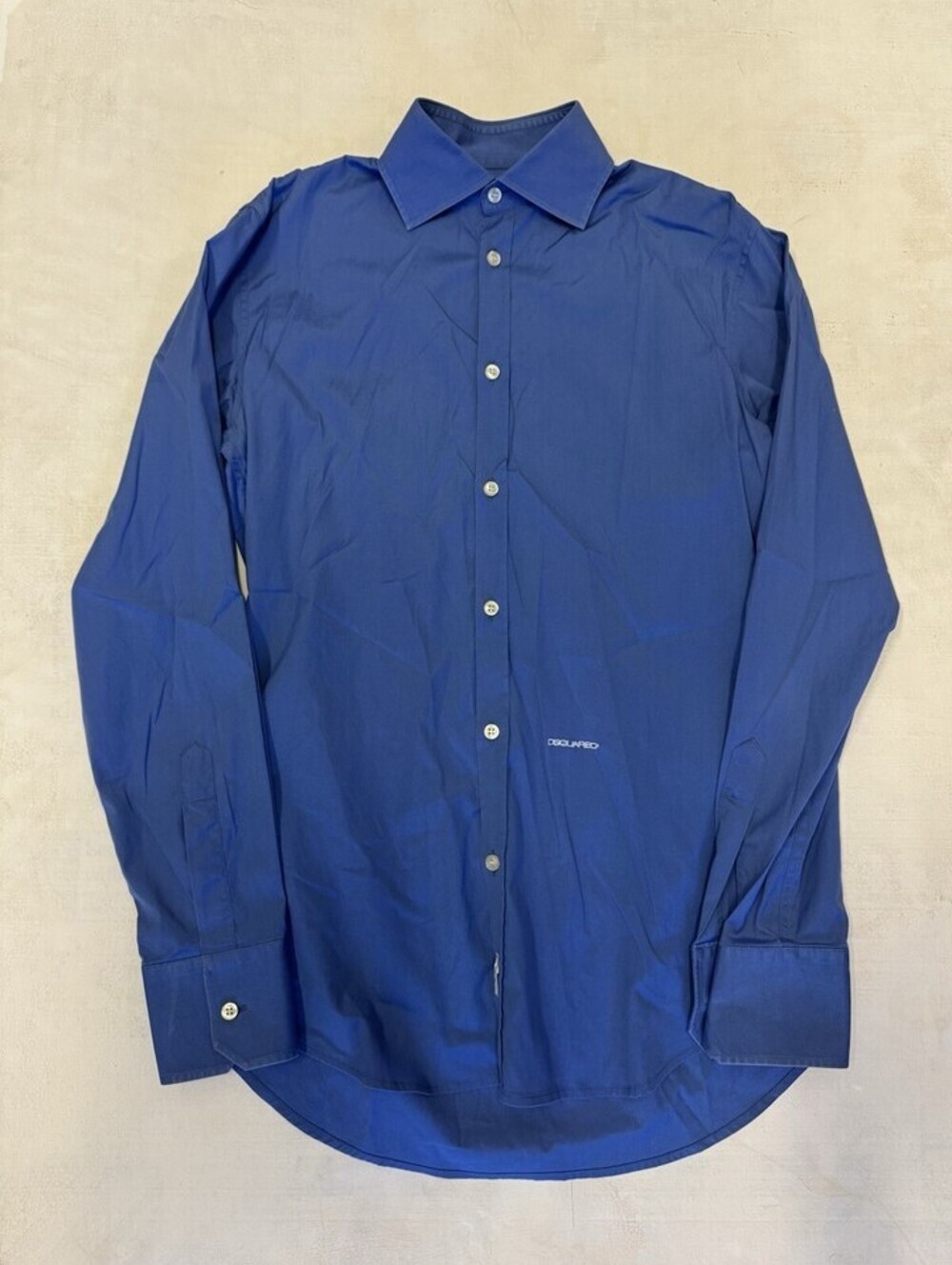 DSQUARED2 Slim Fit Dress Shirt Blue Made In Italy 46